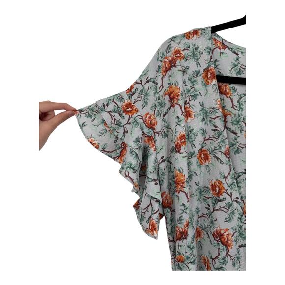 Max Studio ruffle crepe high low wrap midi dress size Medium M - Picture 3 of 8